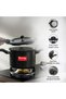 5 Litres Svachh Induction Base Outer Lid Hard Anodized Pressure Cooker | Deep lid Spillage Control | Black | Anti-Bulge Base | Controlled Gasket Release System | Cool Touch Weight - 7