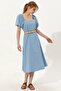 Women's Blue Woven Dress 50249539012 - 3