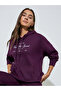 Purple Embroidered Long Sleeves Oversized Hoodie