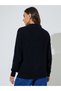 Black Solid Chunky Knit Zip-Up Regular Fit Cardigan - 5