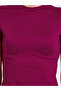 Burgundy Solid Fitted T-Shirt And Flared Pants Active Set - 3
