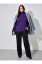 Plus Size Purple Turtleneck Sweater - 2