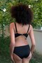 Women's Hollow Bow Covered Black Bottom Top Bikini Set - 7