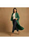 Scatter Rhinestone Kimono Belted Long Abaya Cardigan - 3