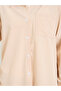 Khaki Long Sleeve Textured Button-Up Shirt - 4