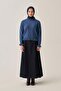Short Knit Sweater with Ruffled Collar - 3