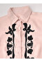 Girls Pink Embroidered Short Sleeves Shirt And Trousers Set - 4