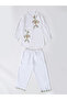 Girls White Embroidered Shirt And Trousers Set - 2