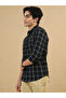 Black Checked Spread Collar Shirt - 2
