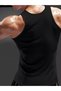 Black Graphic Print Regular Fit Tank Top - 2