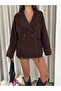 Tied Drawstring Double-Breasted Trench Coat - 3