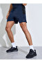 Navy Blue Color Block Regular Fit Running Shorts