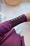 Mercerized Tunic with Cuff Detail - Plum - 2