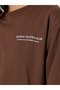 Brown Slogan Print Long Sleeves Regular Fit Sweatshirt - 5