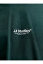 Dark Green Jjesoho Slogan Print Crew Neck T-Shirt - 7