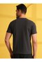 Grey Solid Round Neck Ribbed Knit T-Shirt - 2