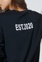 Black Slogan Print Long Sleeves Oversized T-Shirt - 4