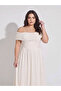 Lace Off Shoulder A-Line Maxi Dress - 2