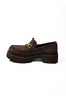 303 Brown Suede Chain Women's College Shoes - 3