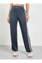Grey Side Striped Elasticated Waist Wide Leg Pants