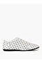 White Polka Dot Lace-Up Sneakers
