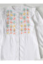 Cotton Full Sleeves Floral Embroidered Shirt Style Top and Pant Set - 4