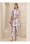 Off White Printed Cotton Blend Top And Pants Co-Ords - 8