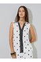 Cream Embroidered Sleeveless Top And Wide Leg Trousers Set - 3