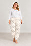 Plus Size Summer Pajama Bottoms with Elastic Cuffs