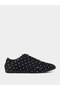Black Polka Dot Lace-Up Sneakers