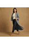 Scatter Rhinestone Kimono Belted Long Abaya Cardigan - 3