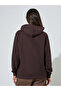 Coffee Brown Slogan Print Regular Fit Hoodie - 5