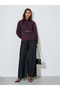 Burgundy Long Sleeve Shirt With Cinching Belt - 2