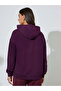 Purple Slogan Embroidered Oversized Hoodie - 6