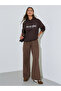 Coffee Brown Slogan Print Regular Fit Hoodie - 2