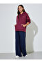 Burgundy Slogan Print Oversized Hoodie - 2