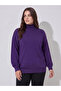 Plus Size Purple Turtleneck Sweater