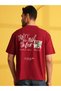 Red Graphic Print Short Sleeves Round Neck T-Shirt - 2