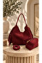 Lea 100% Genuine Nubuck Leather, Elegant and Intricate Design Suede Hand and Shoulder Bag - 5