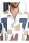 Men Abstract Print Oversized Shirt - 6