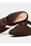 Brown Open Back Sneakers With White Stripe - 3