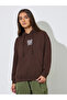 Brown Embroidered Oversized Hoodie - 3
