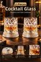 2 Pieces 360 °   Glass Cup with Rotating Metal Bearing |   Crystal Patterned Premium Cocktail and Beverage Glass 270ml - 2