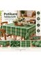 Green Plaid Tablecloth 160X160 cm Striped Checkered Decorative Kitchen Dining Garden Picnic Tablecloth