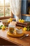 3-Piece Decorative Tray Set with Floral Motifs, Box with Mug and Lid, Handmade Stylish Home Decoration, Presentation and Gift Set - 2