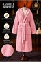 Unisex Rashell Bathrobe with Hood and Belted Pockets – Soft Textured High Water Absorbent Unisex Bath and Shower Robe