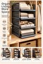 Modular Cabinet Organizer with Sliding Drawers - Smart Shelf Maxi Anthracite Color Set of 4 - 5