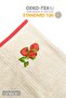 Set of 2 Beige Strawberry Pattern Kitchen Towels 100% Cotton - 40X70 Cm, 120 Gr Hand and Face Towels - 2