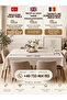 Embroidery and Gold Pico Detailed Linen Look Black Seamless Tablecloth Set – 1 Runner and 12 Napkins Dowry Tableware Set - Boxed - 2