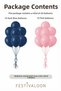 Romantic Powder Concept 20-Piece Navy Blue Pink Balloon Set Birthday Party Decoration and Stylish Organization Balloon - 3
